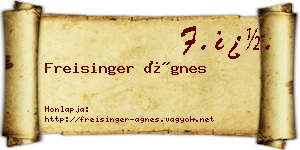 Freisinger Ágnes névjegykártya